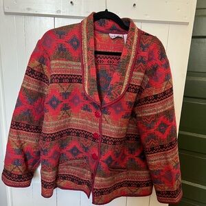 Women's Red Patterned Jacket